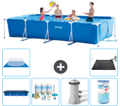 Paquete de piscina - intex - rectángulo - 450x220x84 cm + accesorios a294