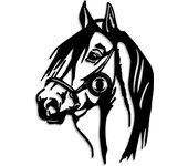 Lámpara de pared horse negro metal 41x57x9 cm