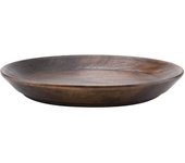 Bandeja de madera para frutas, color oscuro, redonda, para servir comida, té, postre, tarta, para cocina y comedor (15 cm)