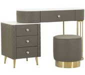 Consola de maquillaje mf20, madera, gris, epikasa