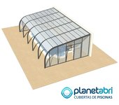 Cubierta de piscina carla eco adosada 1 pendiente para piscina de 5 x 10