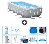 Paquete de piscina - intex - rectángulo - 400x200x100 cm + accesorios a2484