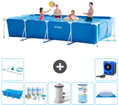 Paquete de piscina - intex - rectángulo - 450x220x84 cm + accesorios a329