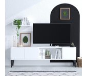 Mueble tv con estante hubbl dec0076 blanco