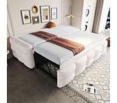 Cama tapizada, sofá cama extensible, 90/180*190 cm, futón cama, tela de peluche de terciopelo, cama doble con somier de láminas,beige