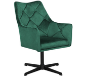 Beliani sillón giratorio vaksala terciopelo verde oscuro