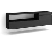 Amueblate online, mueble tv, televisión, muebles de salón, almacenaje, para tv hasta 65, colgado, suspendido, negro