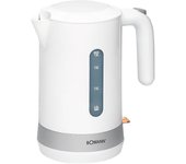 Hervidor agua eléctrico, 1,8 l, sin bpa, resistencia oculta, inalámbrico, apagado automático, bomann, blanco, 2200, wk 5012 cb