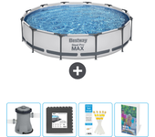 Paquete de piscina - bestway - alrededor - 366x366x76 cm + accesorios cb78
