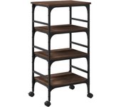 Carrito de cocina，estantería de cocina, carrito de servir madera ingeniería marrón roble 45x35x89,5 cm cfw33578