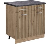 Vicco mueble bajo de cocina r-line, roble artesanal, 80 cm , et antracita