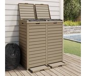 Vidaxl cubo de basura exterior polipropileno marrón claro 78x41x86 cm