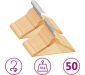 Perchas antideslizantes 50 piezas madera dura