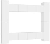 Conjunto de muebles tv 8 piezas aglomerado blanco