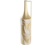 Jarron metal 21x21x81 hoja dorado