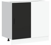 Mueble bajo para fregadero de madera de ingeniería negra cfw531114