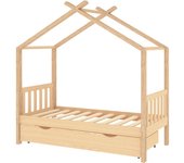 Estructura cama infantil con cajón madera pino maciza 80x160 cm
