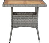 Mesa comedor para jardín ratán sintético madera de acacia gris