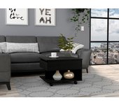 Mesa de centro elevable luanda, con ruedas , 38.86 cm x 54.86 cm x 49.78 cm , negro