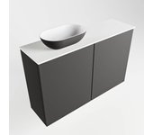 Mondiaz fowy 80cm mueble fondo reducido dark grey. lavabo sobre mueble poole posición izquierda 1 orificio dark grey