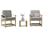 Juego de muebles de jardín 3 piezas | conjunto de jardín de ocio | set de comedor de jardín madera de pino impregnada cfw190449