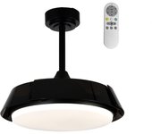 Ventilador de techo led motor dc con aspas plegables negro cct smart 35w negro ø107cm cristalrecord