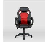 Silla gaming olimpia tapizada en piel sintética negro/rojo, 118/127cm(alto) 64.5cm(ancho)