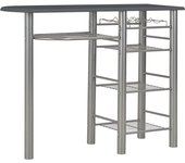Mesa y taburetes de cocina con estantes de madera y acero negro cfw918981