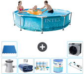 Paquete de piscina - intex - alrededor - 305x305x76 cm + accesorios a1398