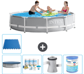 Paquete de piscina - intex - alrededor - 305x305x76 cm + accesorios a1828