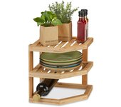 Relaxdays estante armario cocina, bambú, 14 x 24,5 x 24,5 cm, repisa para encimera y mueble de despensa, natural