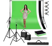 Kit de sistema de soporte de fondo de fotografía de 2x3m, soporte de fondo ajustable, kit de estudio de barra transversal de foto con