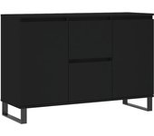 Aparador | aparador de comedor | armario de cocina de madera de ingeniería negro 104x35x70 cm cfw47648