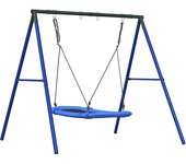 Juego de columpios de exterior con columpio nido v7617 unico / azul
