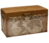 Baul mullido mediano/pequeño mapamundi