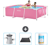 Paquete de piscina - intex - rectángulo - 220x150x60 cm + accesorios cb80
