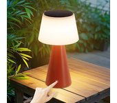 Nettlife lámpara de mesa con batería solar, lámpara de noche led inalámbrica, 3600 mha, recargable, táctil, regulable, lámpara roja con batería usb