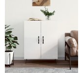 Aparador | aparador de comedor | armario de cocina de madera contrachapada blanco brillante 69,5x34x90 cm cfw24419