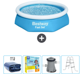 Paquete de piscina - bestway - alrededor - 244x244x61 cm + accesorios cb9