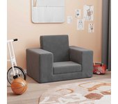 Sofá cama | sofá convertible infantil felpa suave gris antracita cfw827717