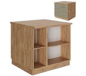 Vicco isla de cocina fame-line, panel de roble, 90 cm con cajón, sin encimera