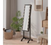 Maison exclusive - espejo de pie con led negro 34x37x146 cm