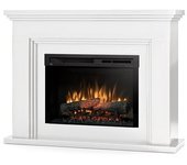 Ardila - chimenea eléctrica independiente con calefacción por suelo radiante led - 26' - blanco brillo intenso - 118 x 90.8 x 31.5