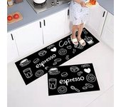(a) juego de 2 tapetes de cocina antideslizantes, absorbe agua y aceite, tapetes de cocina resistentes al polvo, tapetes para interiores