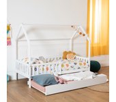 Cama cabaña nido para niños 190x90cm blanca marceau