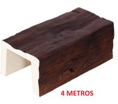 Viga imitación madera 16cm de ancho x 13cm de alto x 4m de largo color nogal oscuro decorativa de poliuretano vu4001-no