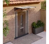 Vidaxl marquesina puerta policarbonato negro y transparente 152,5x90cm