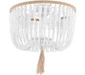 Lámpara de techo boho bali con bolas de madera