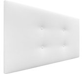 Dhome cabecero de tela aqualine pro con 2 hileras de botones cabezal tapizado cama lujo (blanco, 105cm)