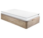 Conjunto de somier de 90 x 190 cm arcón natural claro + colchón de espuma ép.12 cm - astyanax ii de ysmée